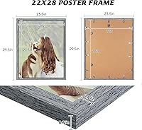 Vista 40 de Dark Brown 12x18 Frame Set of 3 - Rustic Woodgrain 12 x 18 Poster Frame with Plexiglass for Wall Gallery Display, 12x18 Picture Frame for Puzzles