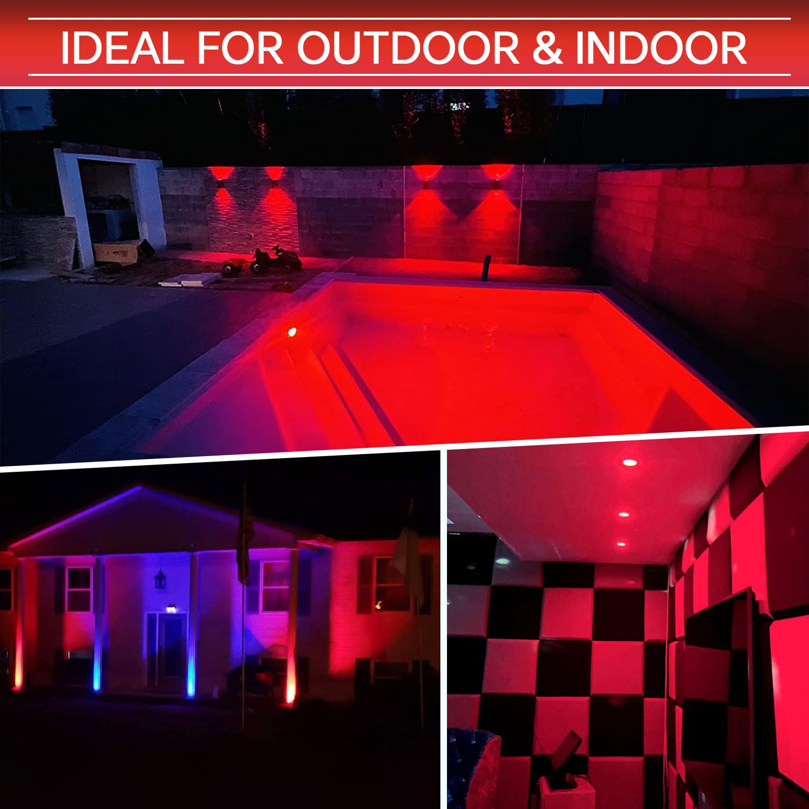 Caldarax 2 Sztuka Czerwona Żarówka LED GU10 5W Spot, Odpowiedniki 50W Halogen, MR16 Reflektory 230V, 500LM, Kąt 120°, Nie Ściemnianie, Dekoracyjne Oświetlenie krajobrazu, Etap, Bar, Impreza