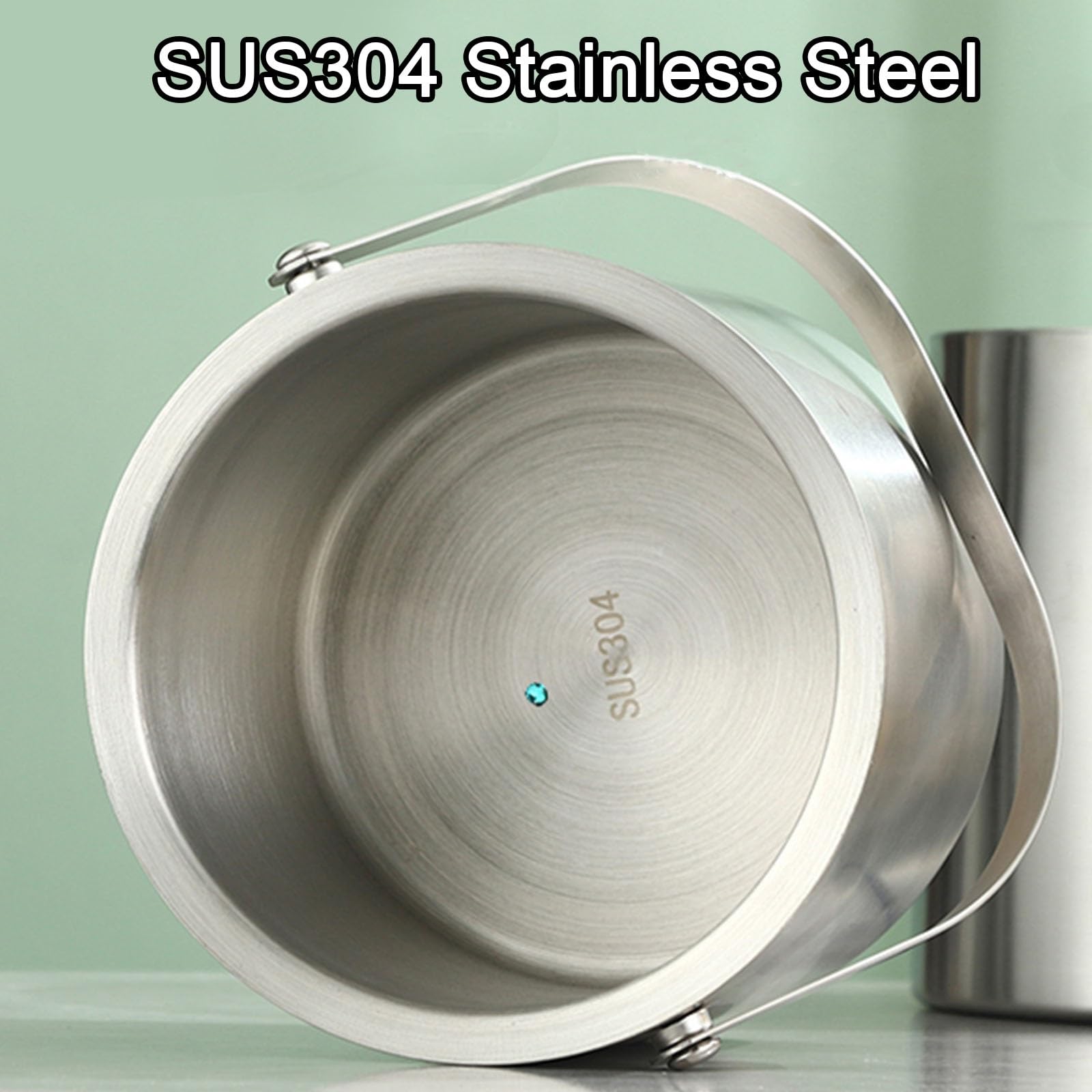 Wiaderko na Lód na Imprezy z Pokrywką, Pojemnik na Napoje, Izolowane Wiaderko na Lód ze Stali Nierdzewnej, Chłodziarka do Wina na Koktajle(18x17cm/7x7in)