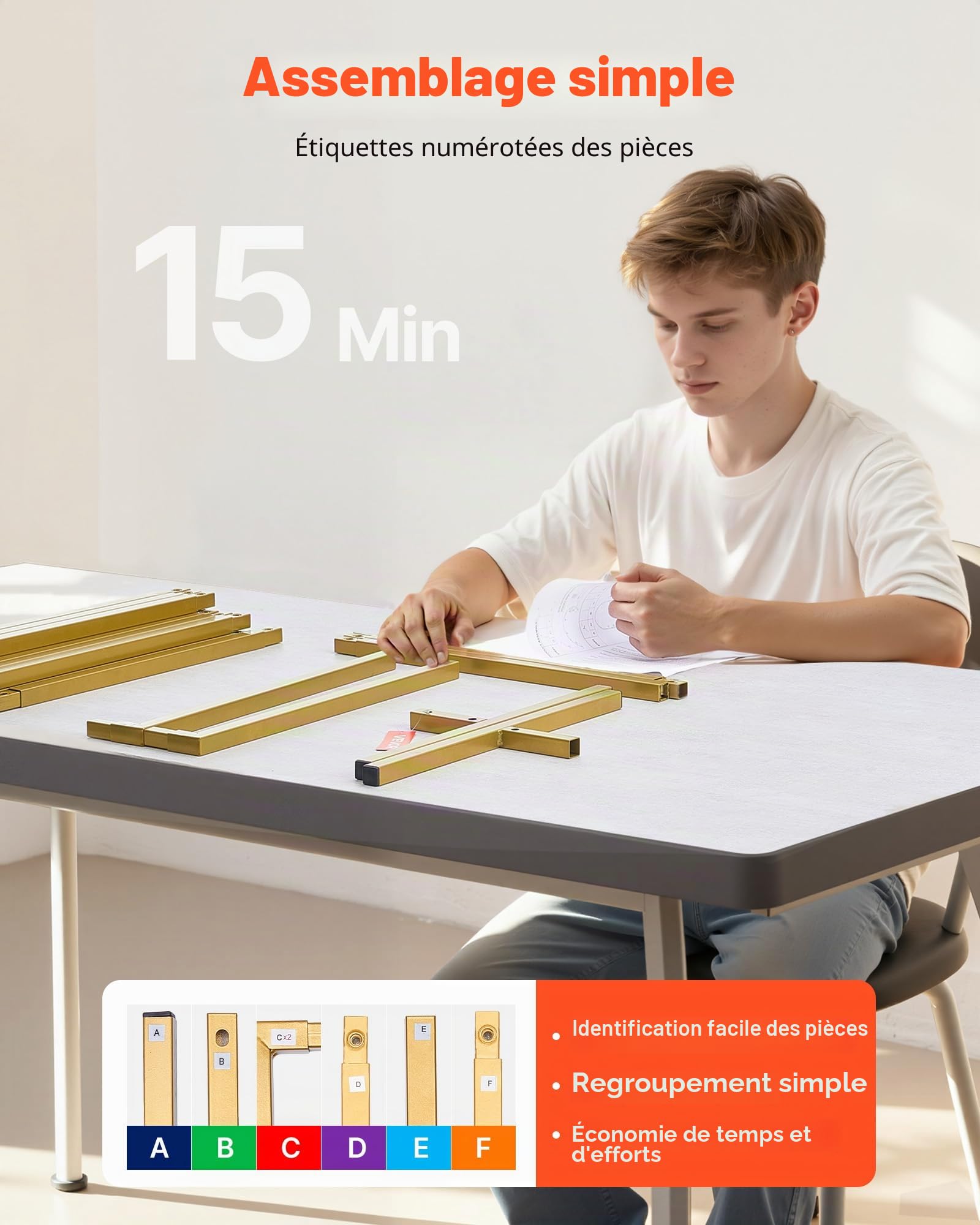 VEVOR Arche de Mariage Carré 2 x 2 m Support de Fond Arche en Métal Structure Stable Tubes Carrés pour Décoration de Mariage, Anniversaire, Remise de Diplômes, Fêtes, Cérémonies, Célébrations, Doré