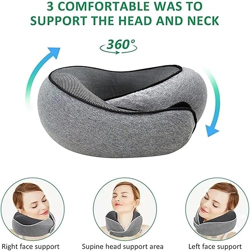 Miniatura 2 de Flyhugz Flyhugz - Almohada para el cuello, almohada de viaje Wander Plus, almohada de cuello de espuma viscoelástica, almohada plegable en forma de