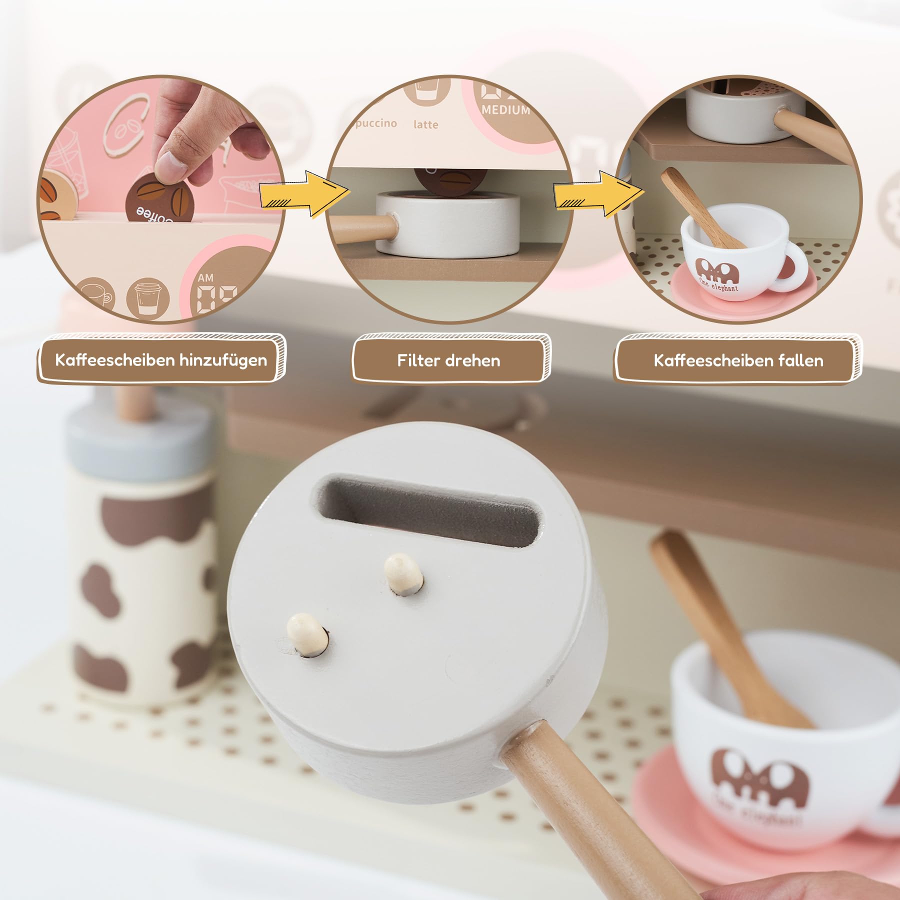 Cappuccino Gioco Leomark Elettrodomestici In Legno In