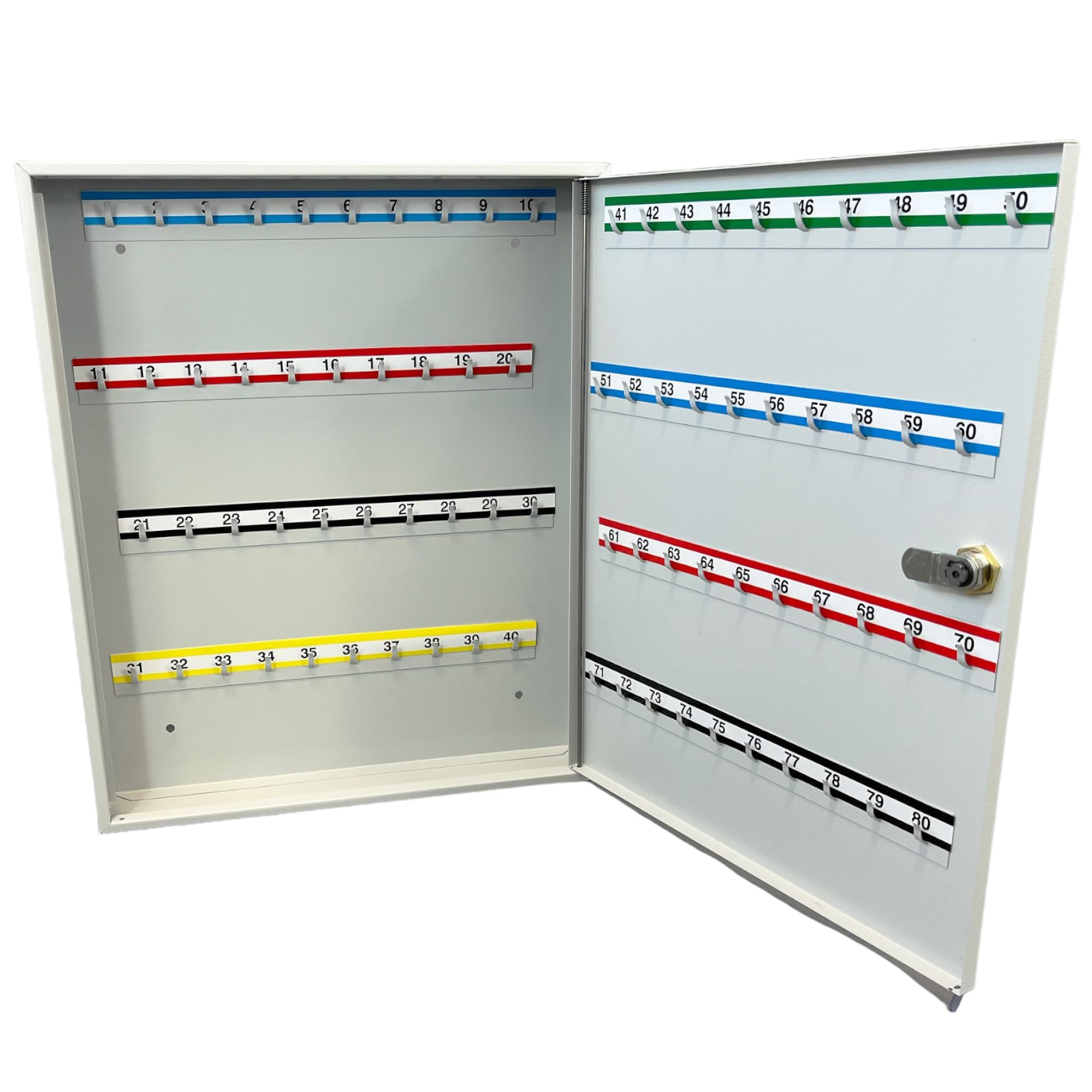 Armadietto Portachiavi Con 40 Ganci E Vetro - Cassetta Sicura Con Serratura Per Casa E Ufficio