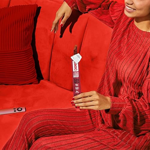 Miniatura 4 de Chomps Tiras de carne seca de res alimentadas y terminadas con pasto con sabor a barbacoa ahumada, 10 paquetes - Keto, Paleo, Whole30, 10g