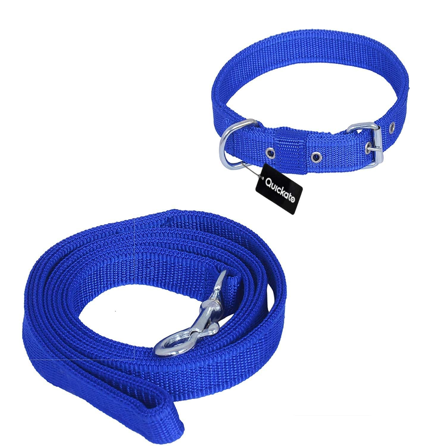 Quickato Dog Belt Combo Collar with Dog Leash, Adjustable Dog Collar & Leash (Pack of 3, 37-49, Blue) (B09RQNDQ4G) Amazon Price History, Amazon Price Tracker