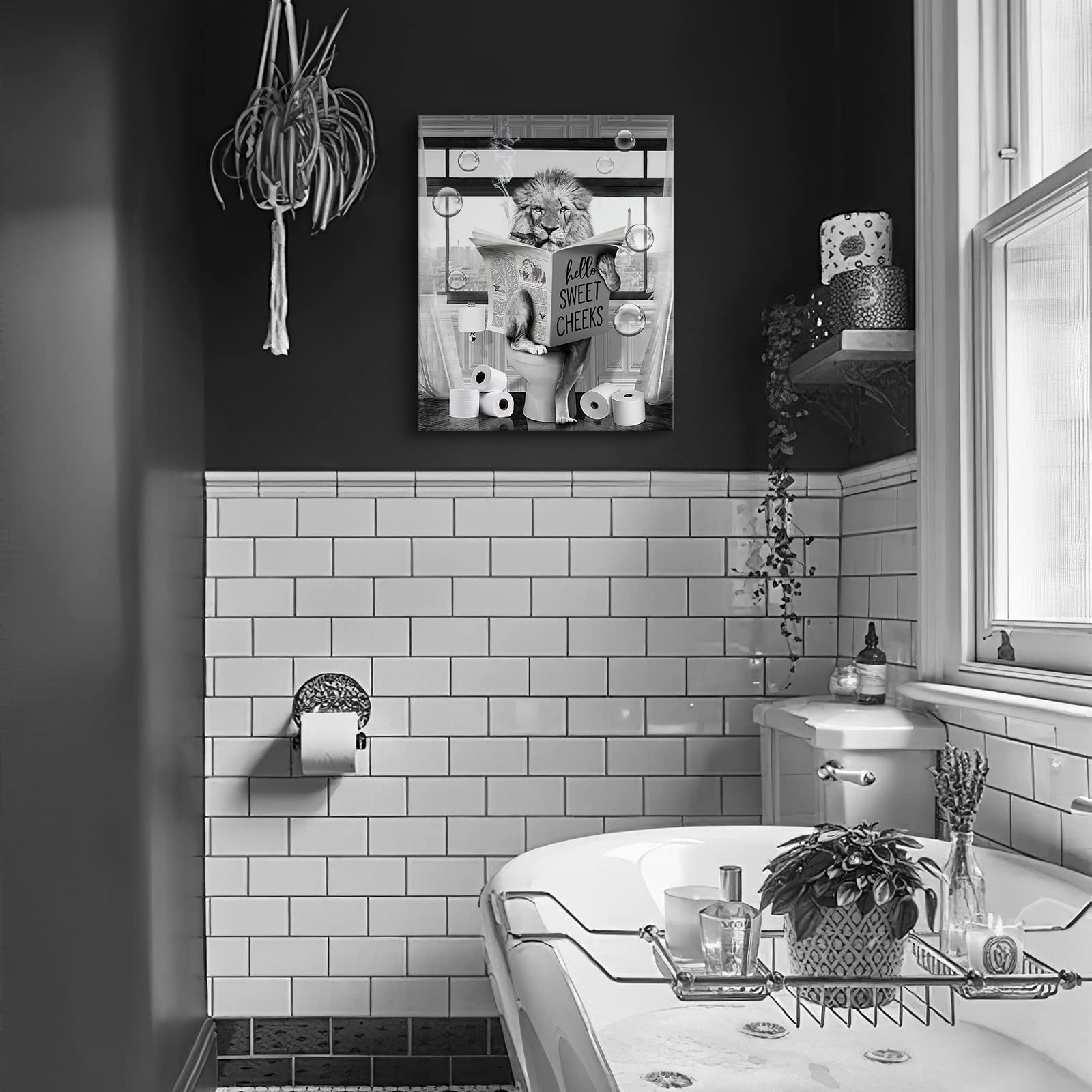 Stampa divertente con lontra per bagnoschiuma, decorazione da parete per il bagno (download digitale) - Italia