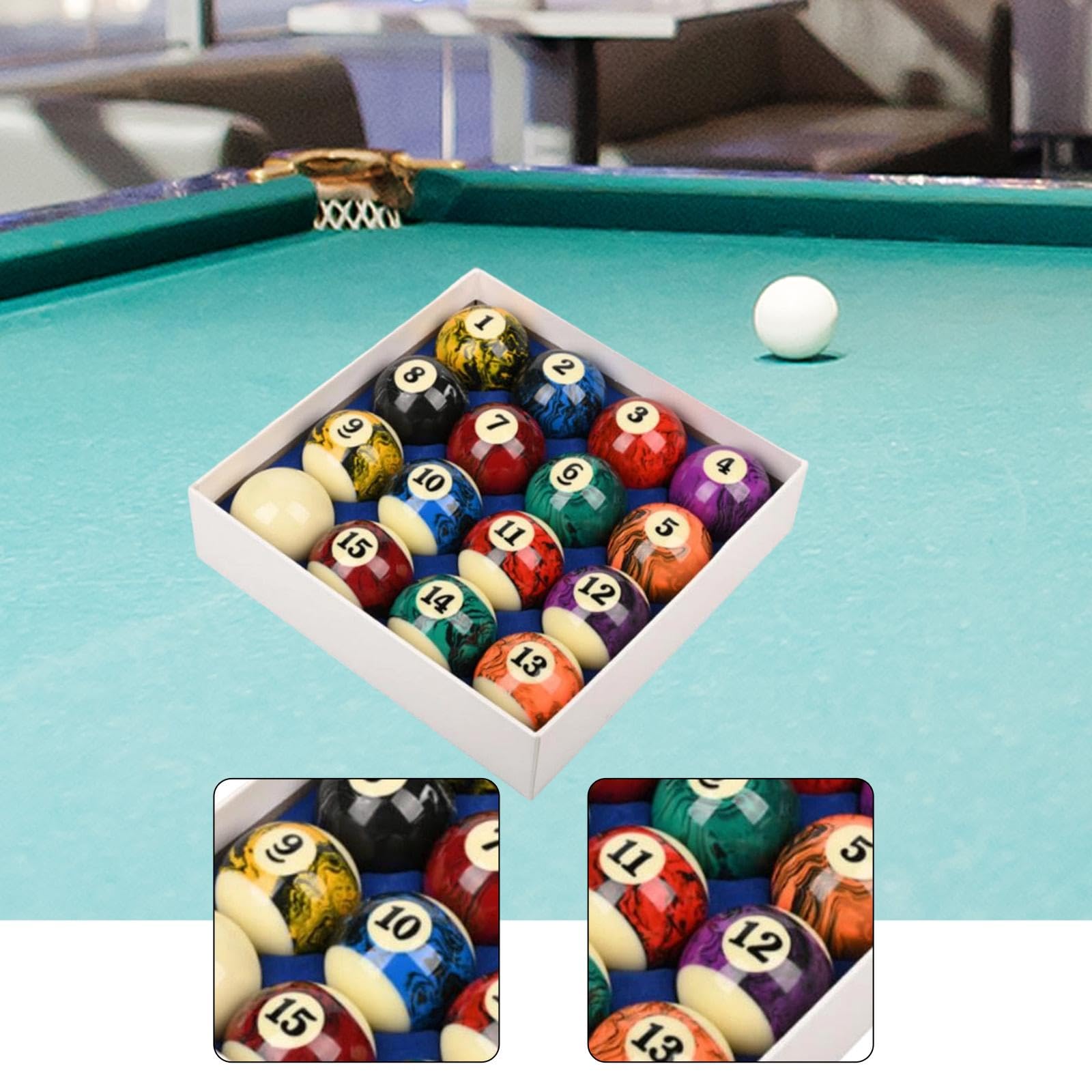 Amagogo 16-teiliges Billardkugel-Set (2,25 Zoll) – Professionelles Billardzubehör für, Freizeit, Sport und Turniere