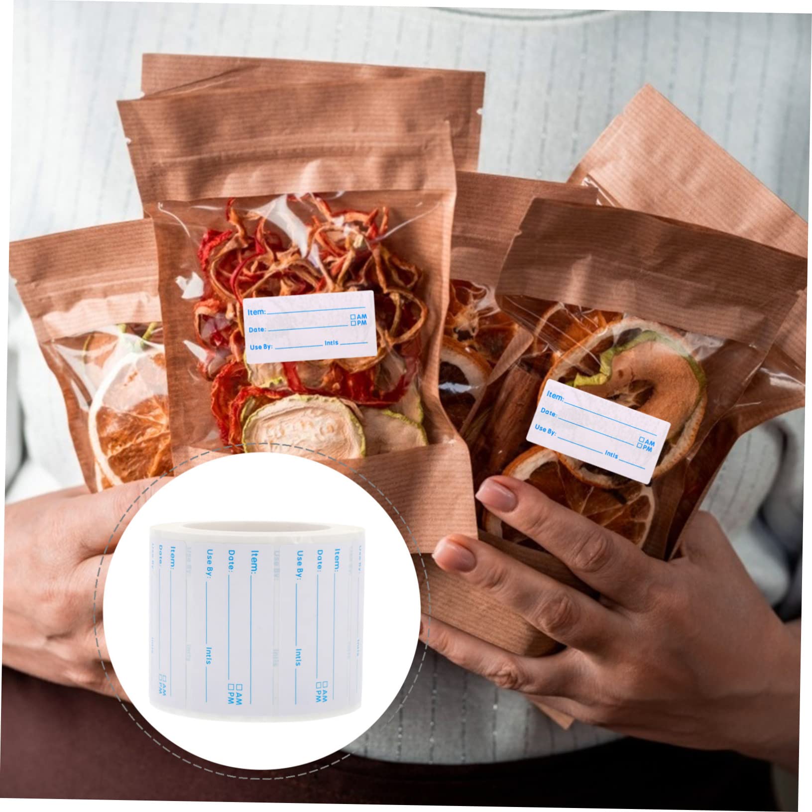 SHINEOFI 10rotoli Etichette Adesive Alimentari Scrivibili Etichette Per Data Di Scadenza e Marcatura Per Barattoli e Contenitori Facili Da Usare e Sicure Per Casa e Negozio