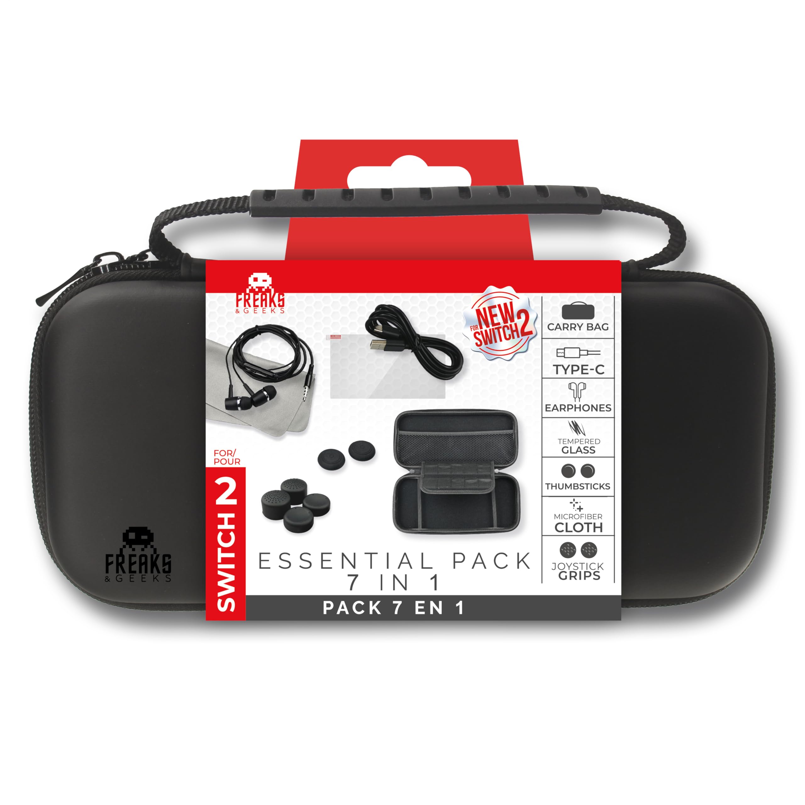 Freaks and Geeks -Switch 2 Accessories : 7in1 Carry Bag Kit