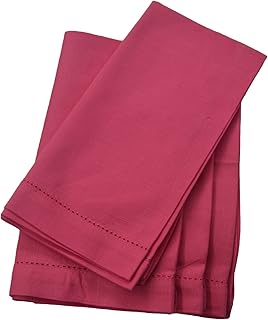 Hemstitch Dinner Napkins Hot Pink 1 Dozen
