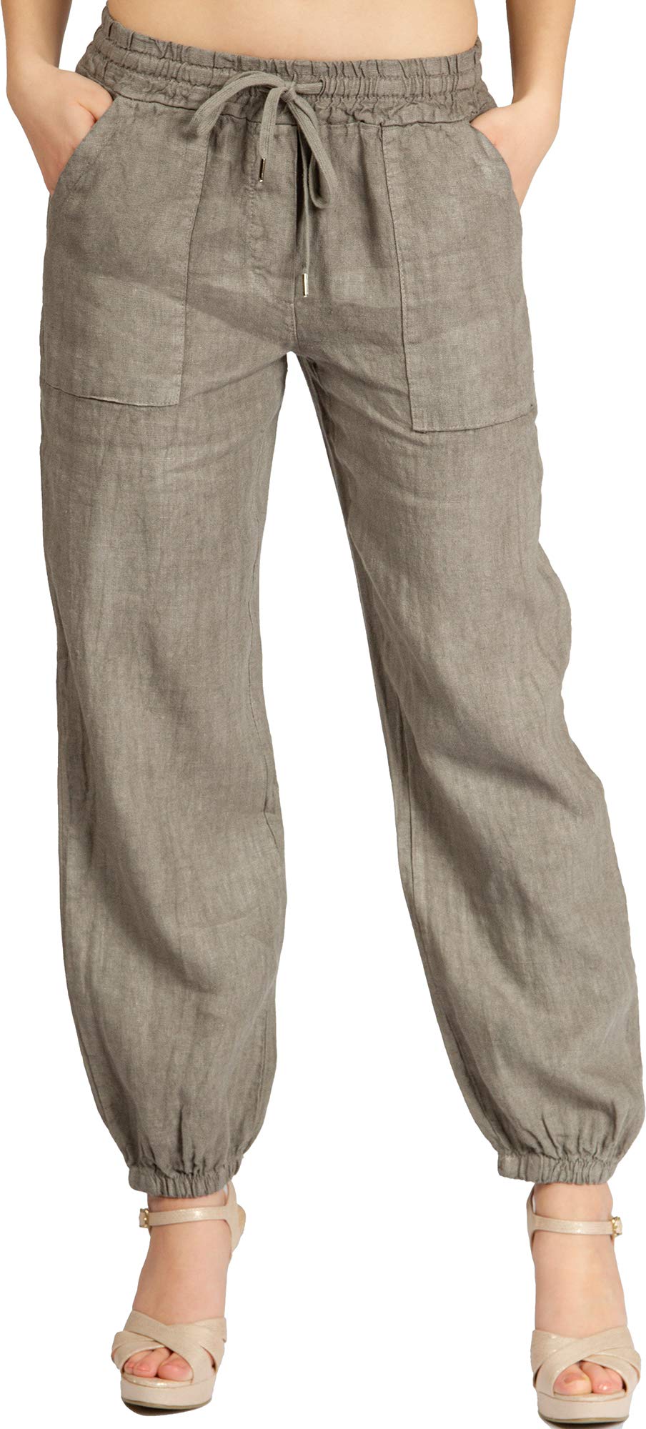 Caspar KHS051 Elegante Damen Casual Sommer Leinenhose