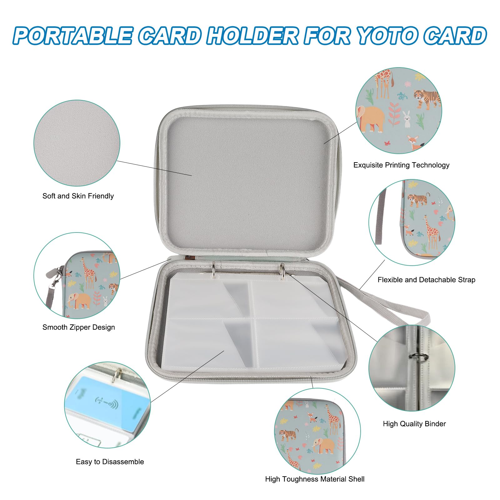 Noaya Card Case Card Holder, 80 Pockets Card Binder Folder with Zipper - Image 4