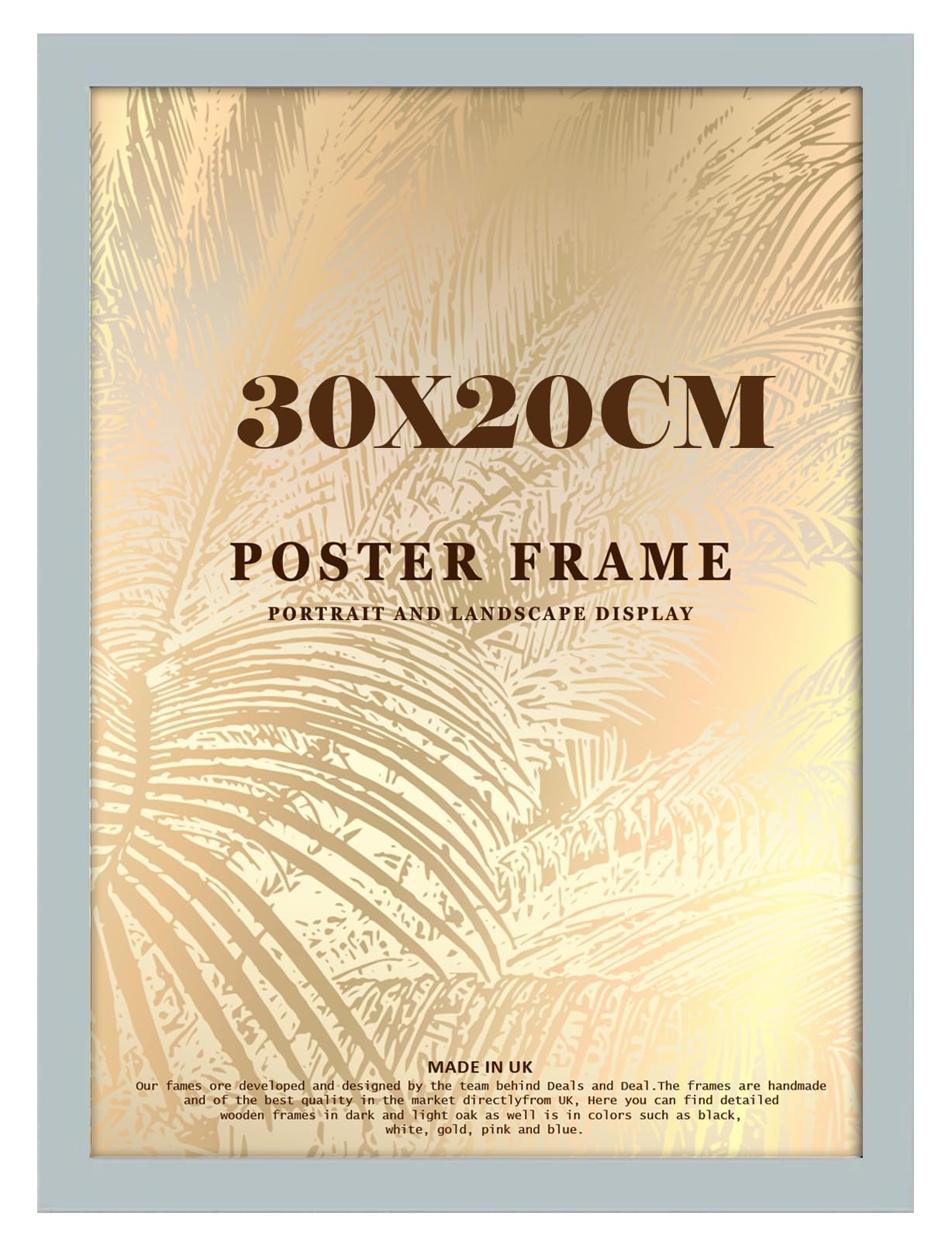 DEALS ON DEAL Flat Modern Grey Hand Crafted Large 20x30 cm Poster Picture Frame Solid Wood Jigsaw Puzzle Artwork Frame for Home and Office