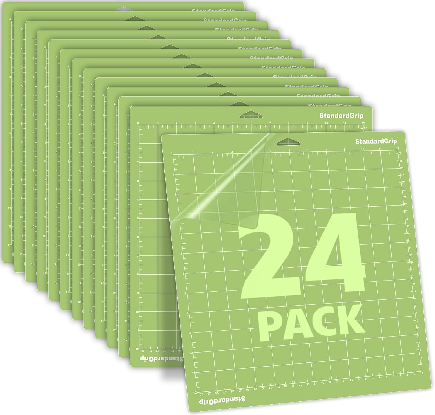 24 Pcs Premium Cutting Mat for Cricut Bulk, 12x12 Inch Standard Grip Cutting Mats for Crafts, Compatible with Cricut Maker 3/Maker 4/Maker/Explore One/Air/Air 2, Adhesive Cutting Mats Accessories
