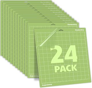 24 Pcs Premium Cutting Mat for Cricut Bulk, 12x12 Inch Standard Grip Cutting Mats for Crafts, Compatible with Cricut Maker 3/Maker 4/Maker/Explore One/Air/Air 2, Adhesive Cutting Mats Accessories
