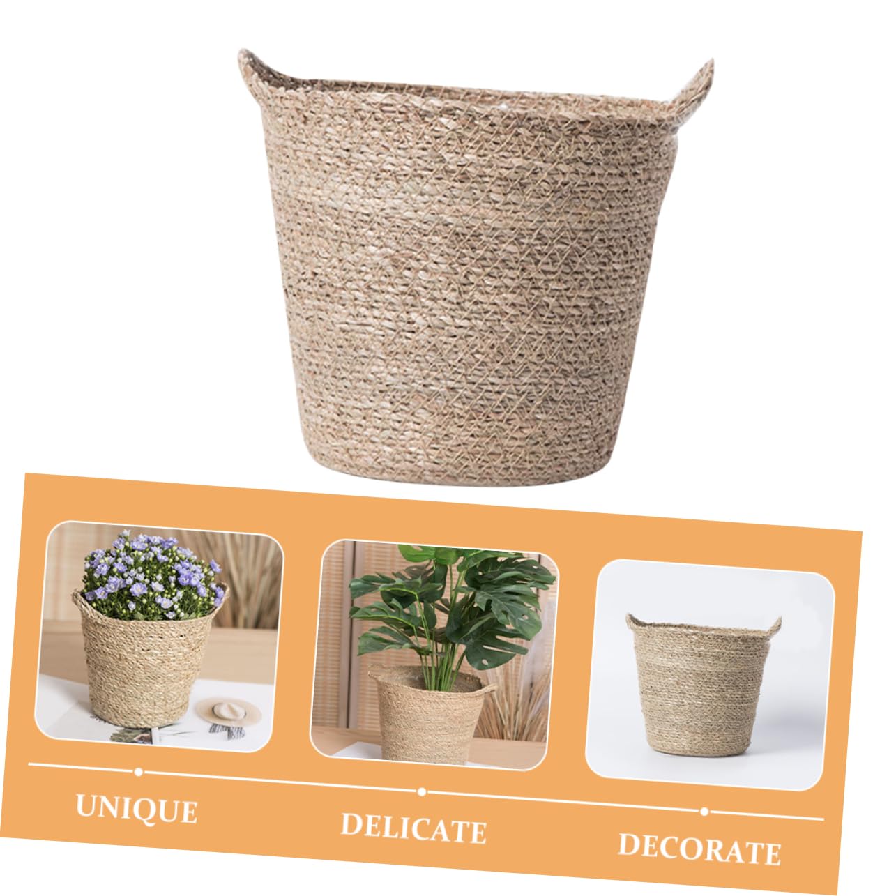 BESPORTBLE 3stücke Geflochtener Blumentopf Handgefertigter Runder Pflanzkorb Für Innenräume Vielseitig Einsetzbar Als Aufbewahrungskorb Oder Pflanzgefäß Aus Robustem Material Für