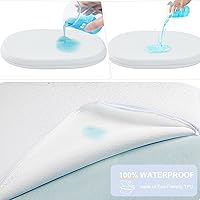 Vista 5 de Almohadilla de colchón para moisés de bebé NeoBorn, de 61 cm x 52.8 cm, colchón de espuma de memoria con gel de confort de doble cara con funda