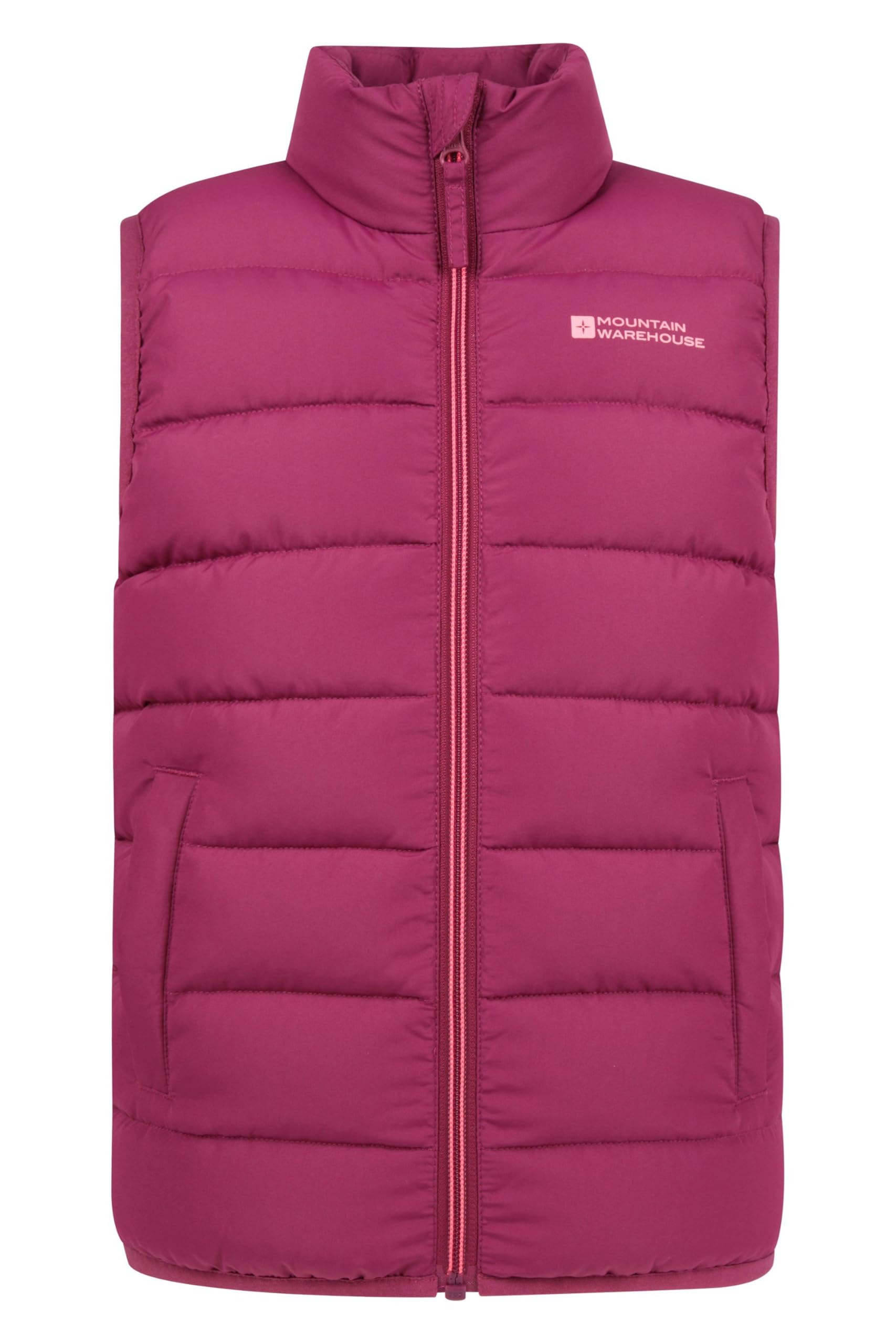 Mountain Warehouse Rocko Kids Padded Gilet Boys & Girls Berry 5-6y