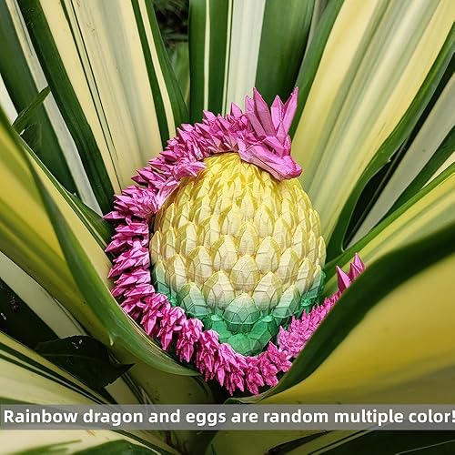 Miniatura 4 de Dragón de cristal impreso en 3D de 12 pulgadas con huevo, dinosaurio, juguete para ansiedad de Navidad, regalos para adultos, huevos de Pascua,