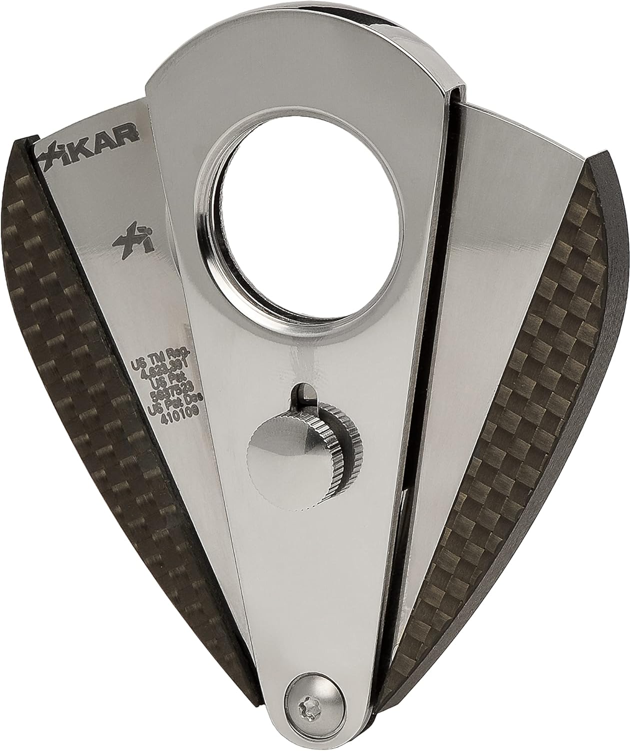 Xikar Xi3 Cigar Cutter, 440 Stainless Steel Blades with Rockwell C Rating of 57, Unique Teardrop Shape, Carbon Fiber