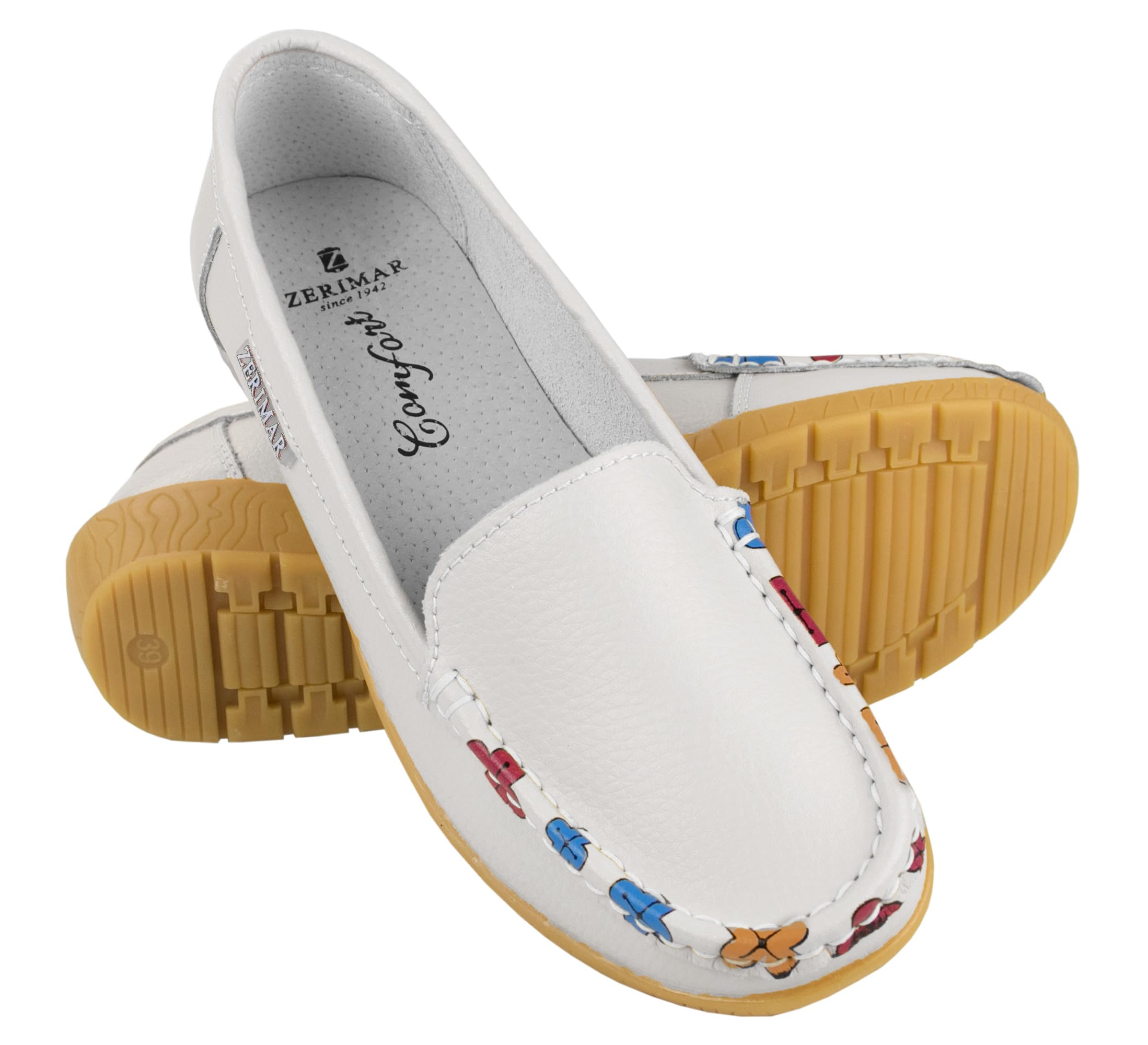 Zerimar Scarpe comode da Donna - Mocassini Donna in Pelle - Ballerine Donna per L'Estate - Scarpe estive da Donna - Mocassini Donna in Pelle - Eleganti e Confortevoli