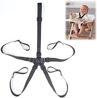 Arnês de segurança universal de 5 pontos para cadeira alta e carrinho, cintos de segurança ajustáveis para cadeira de bebé, correia de substituição para cadeira infantil e carrinho, arnês de segurança