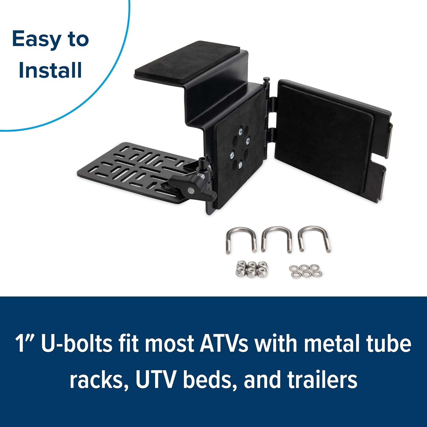 Black Boar UTV/ATV Chainsaw Mount - Features Quick-Release Saw Removal - Holds Saw Vertical or at 45° Angle - Fits Most ATVs w/Metal Tube Racks, UTV Beds & More - Powder-Coated Steel (66087)