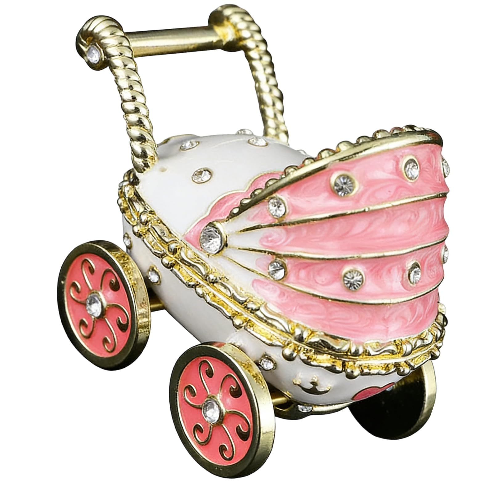 Kaeltsyn Functional Carriage Shaped Trinket Box Finish Accessories Holder Enameled Box