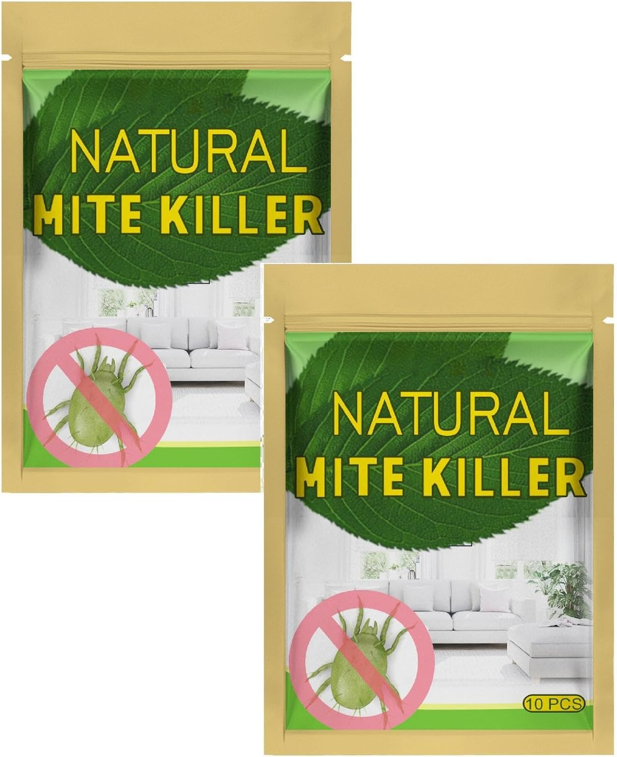 10 Pack Natural Mite Repellent Sachets, Plant-Based Dust Mite Remover