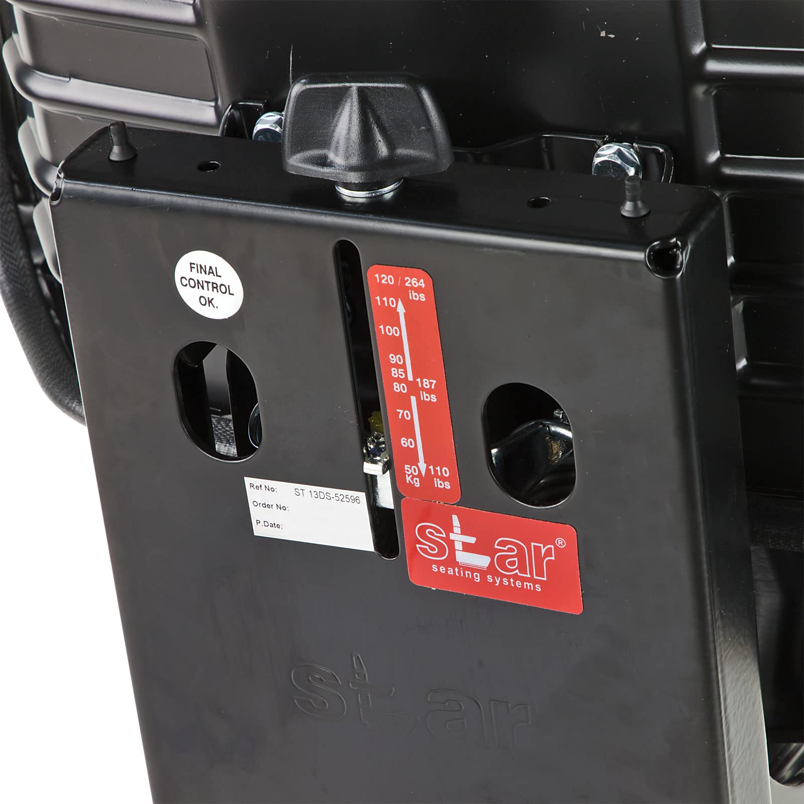 DEMA Traktorsitz Star 13DS mit klappbarem Sitzkissen, ergonomischer Schlepper Sitz, Traktor Fahrersitz, komfortabler Klappsitz für Traktor, Schlepper und Gabelstapler, robust und langlebig