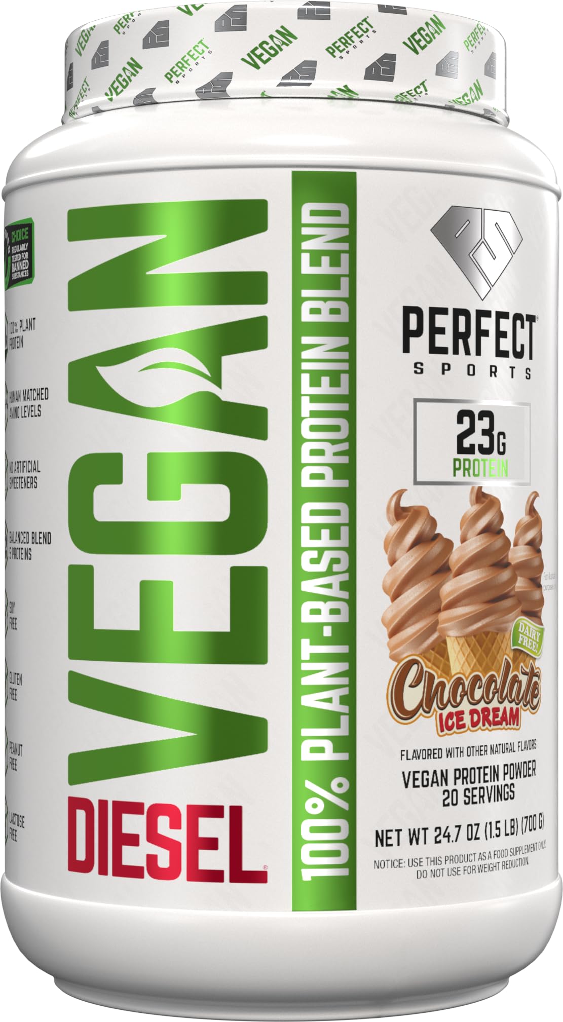 Perfect Sports Diesel Vegan 100% Plant-Based Protein (700g) Sueño