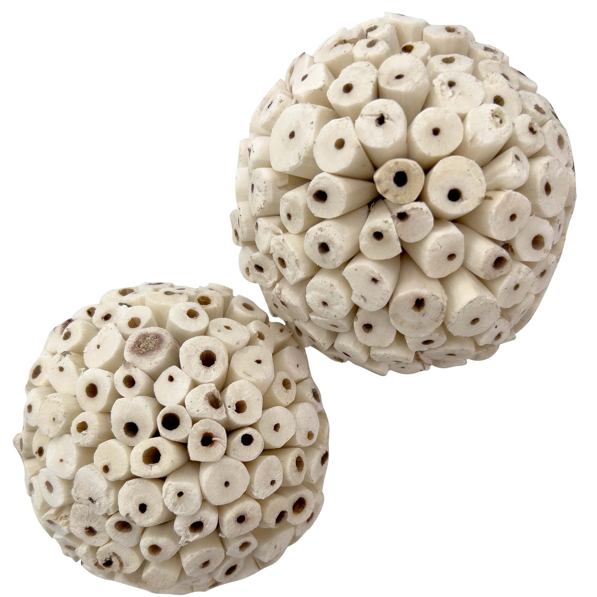Mandarin Bird Toys by M&M 5108 Mega 4 Inch Sola Ball Pk2 - Large Handmade Natural Sola Wood Bird Foot Toys, Shreddable Spheres, Great for Chewing Beaks and Grabbing Feet, Excellent for Med to Lg Birds — image 1