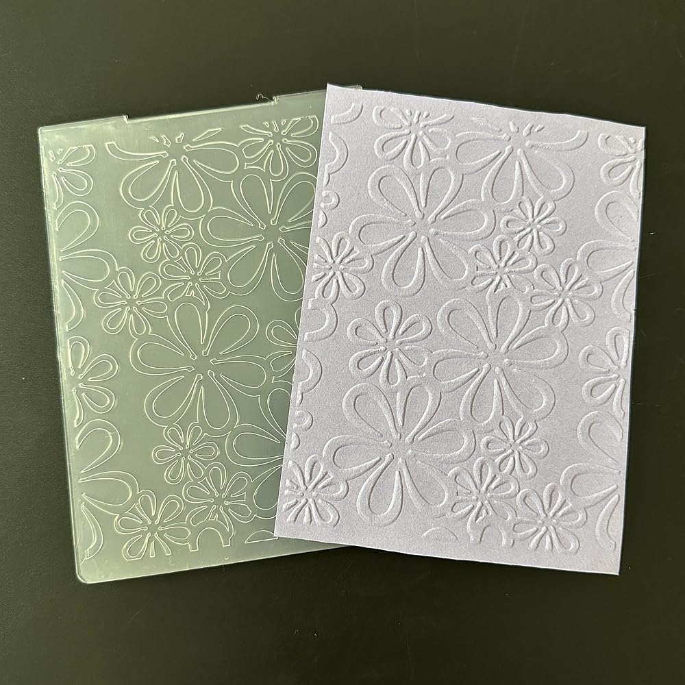 6 Pcs Plastic Embossing Folder Template Love Stars and Flowers Texture A6 Size for Card Making DIY Scrapbooking Paper Crafting Handmade Crafts Scrapbooking Arts Supplies Scrapbook Decor