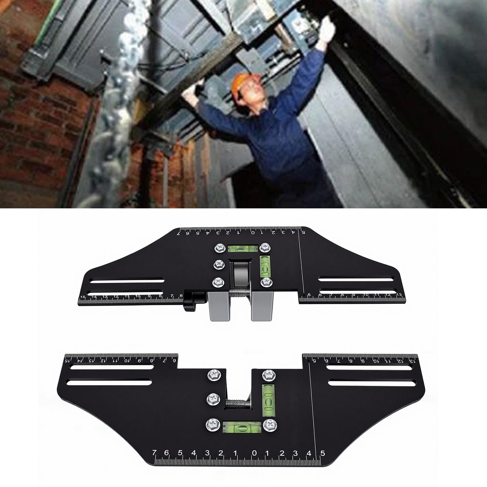 Tosuny Herramienta de Medición de Precisión de Doble Riel |Regla Guía de Ascensor de Aluminio para Alineación y Posicionamiento de Rieles