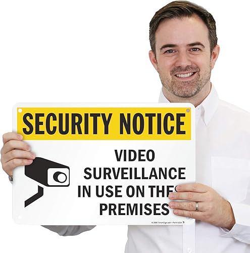 Miniatura 3 de SmartSign Aviso de seguridad - Video vigilancia en uso en las instalaciones | 12" x 18" Aluminio