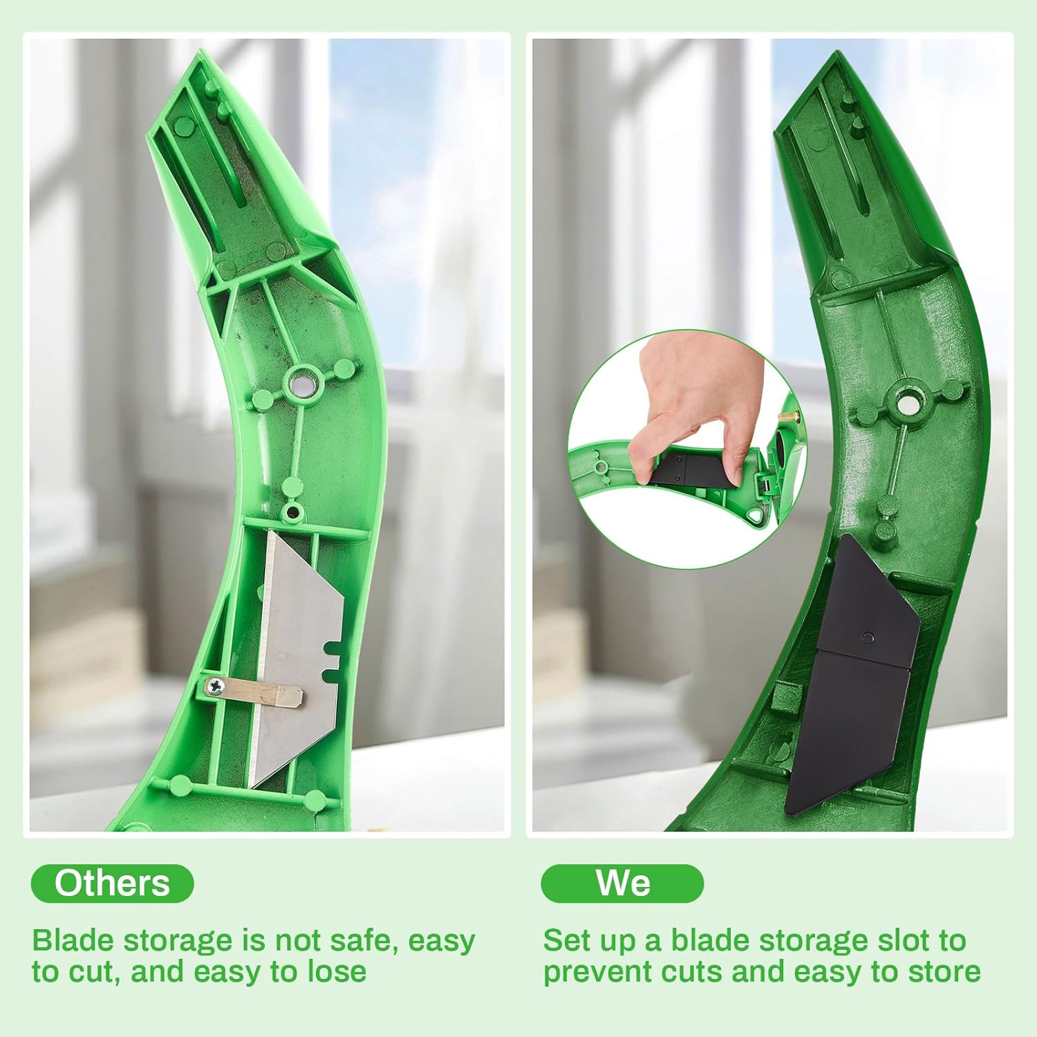 WILLBOND 2 Pack Heavy Duty Fixed Roofing Knife with Hook and Blade, Navajas Para Carpet Roofing Knives and Drywall Tools with Holster Belt Clip Utility Vinyl Carpet Shingle Cutter (Dark Green)