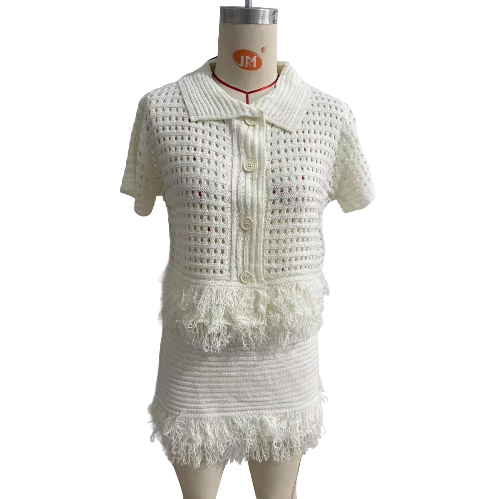 Completo Estivo da Donna con Gonna A 2 Pezzi con Nappa, Top A Maniche Corte In Maglia e Minigonna Aderente Outfit da Vacanza