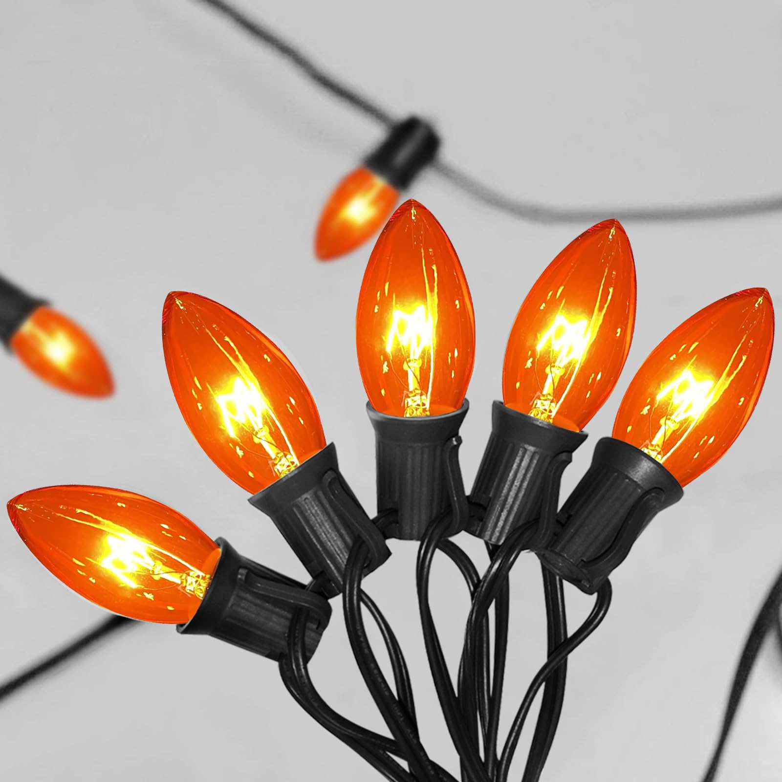 Cbebew Orange Halloween Lights, 25 FT Christmas String
