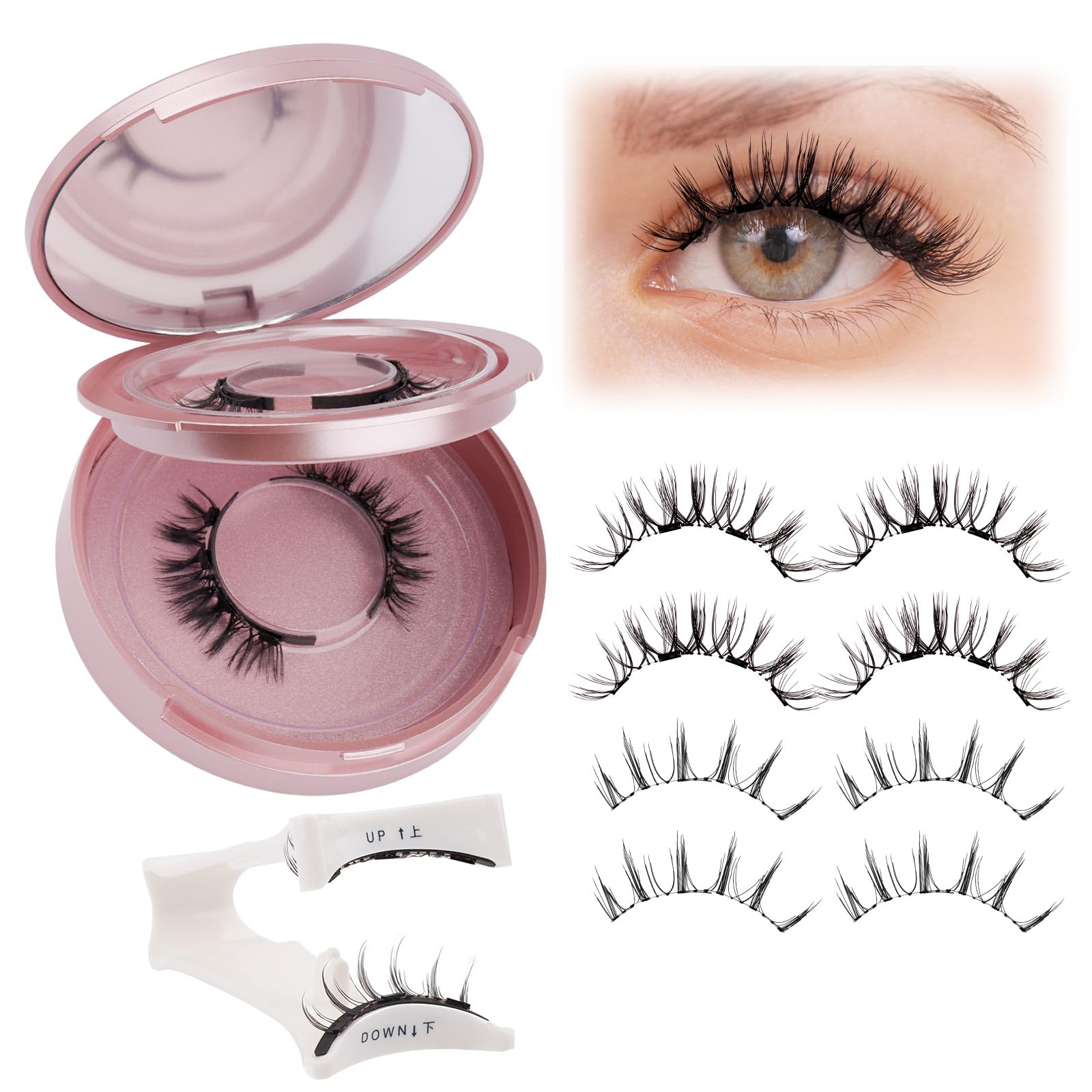 Kit De Extensión De Pestañas Postizas Individuales DIY con 240 PCS 8-16mm Pestañas Pelo a Pelo y Pegamento Pinzas Gemerry (30+40D) — view 12