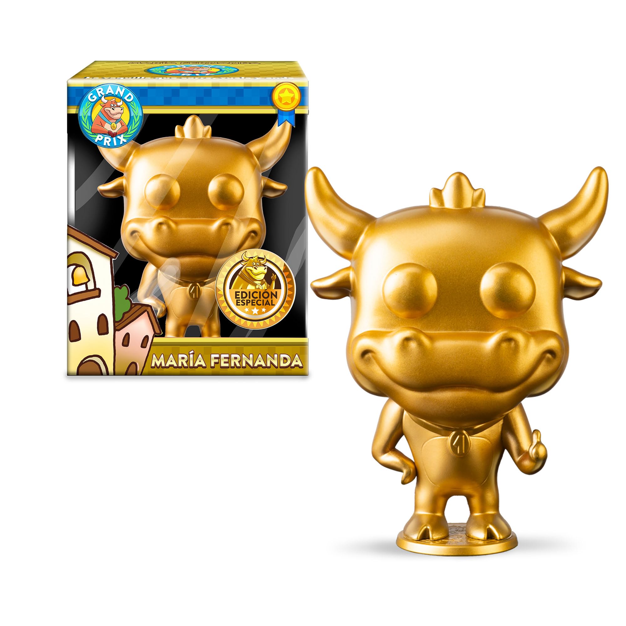 Grand Prix - Vaquilla María Fernanda Dorada de 15 cm, Figura de Vinilo Edición Limitada del Programa de Televisión Grand Prix, Idea de Regalo, Juguete Oficial, 6 años+, TV Fans, Famosa (GRN02000) en oferta en Amazon