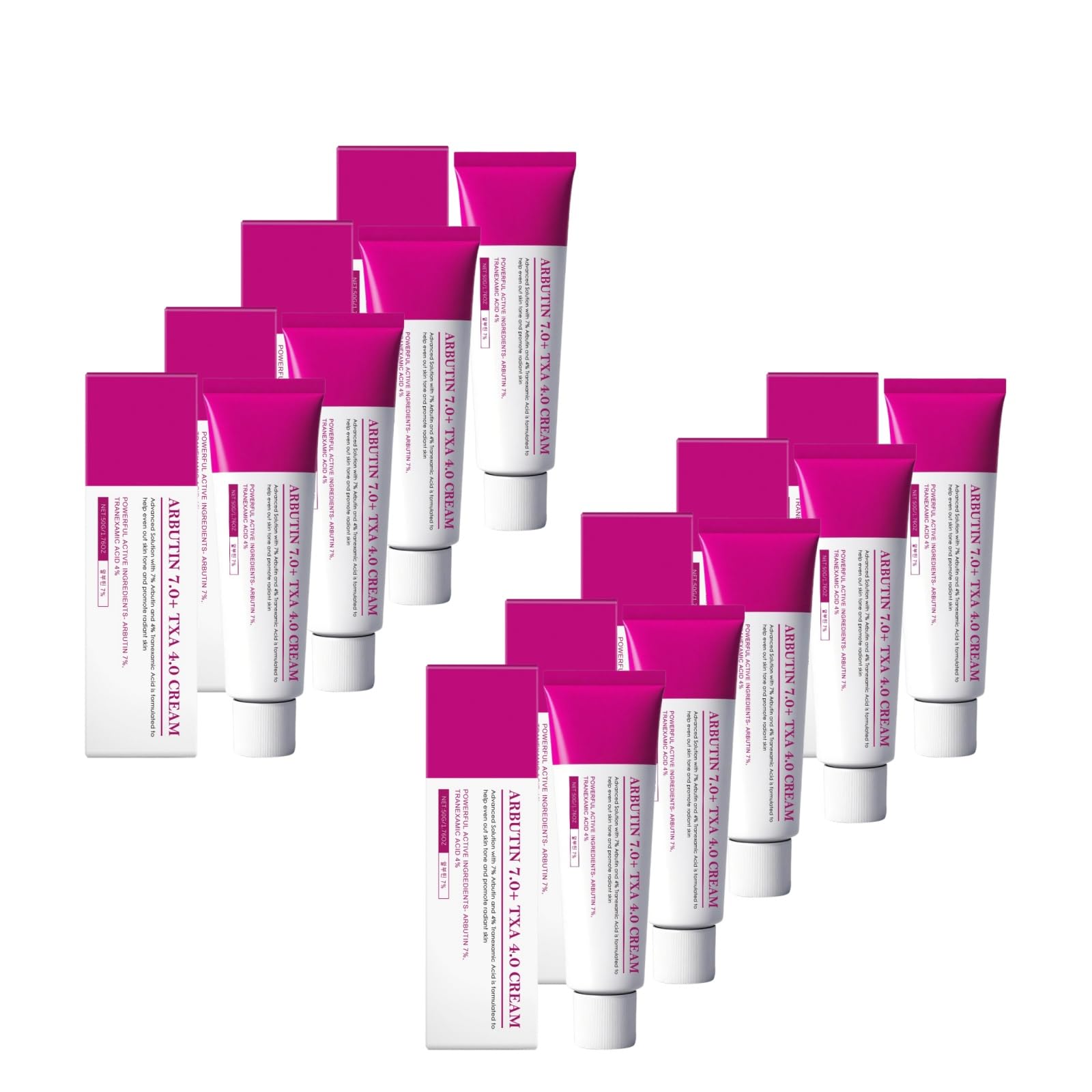 Arbutin 7 % + Tranexamic Acid 4 % Creme mit Niacinamid & Glutathione, Korean Facial Treatment, Lightens Dull Complexion, Evens Complexion Tone, Anti-Pigmentation, Fades Blemishes, Minimizes Freckles