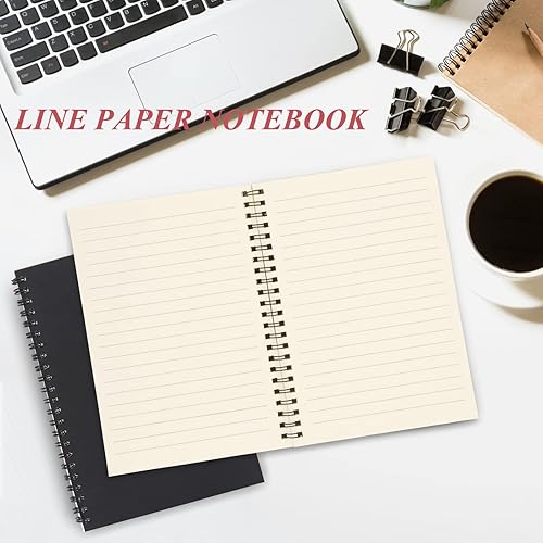 Miniatura 6 de Colorlife Cuaderno de espiral A5, paquete de 4 cuadernos rayados con tapa de estraza de 7.9 x 5.5 pulgadas, cuaderno de diario forrado de 58