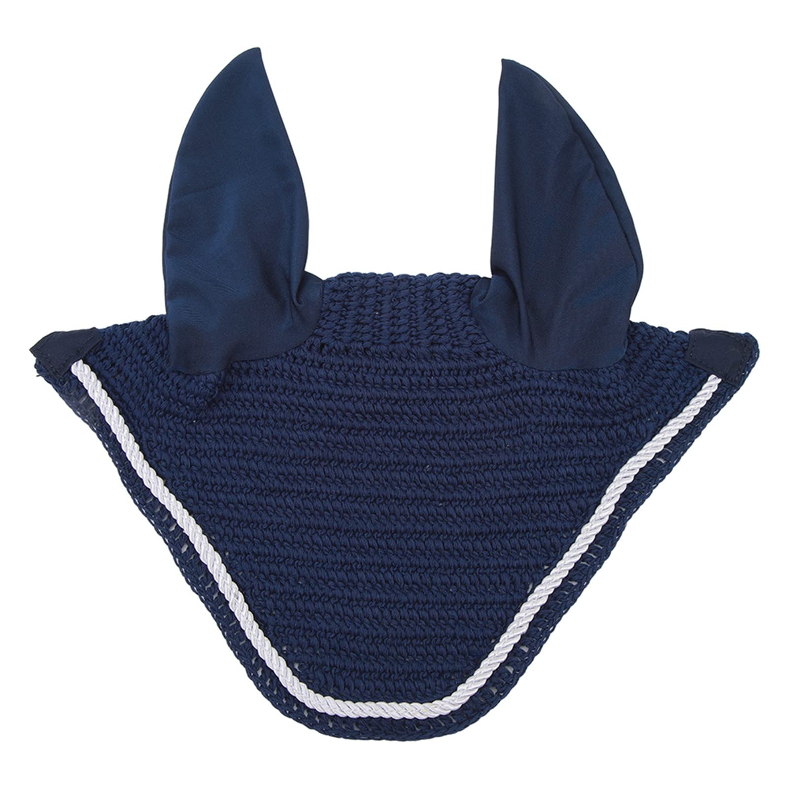 Alomejor Bonnet d'oreille de Cheval élastique, Filet d'oreille de Cheval, Crochet à la Main, Cache-Oreilles de Cheval pour Protéger Les Oreilles, Bleu Marine