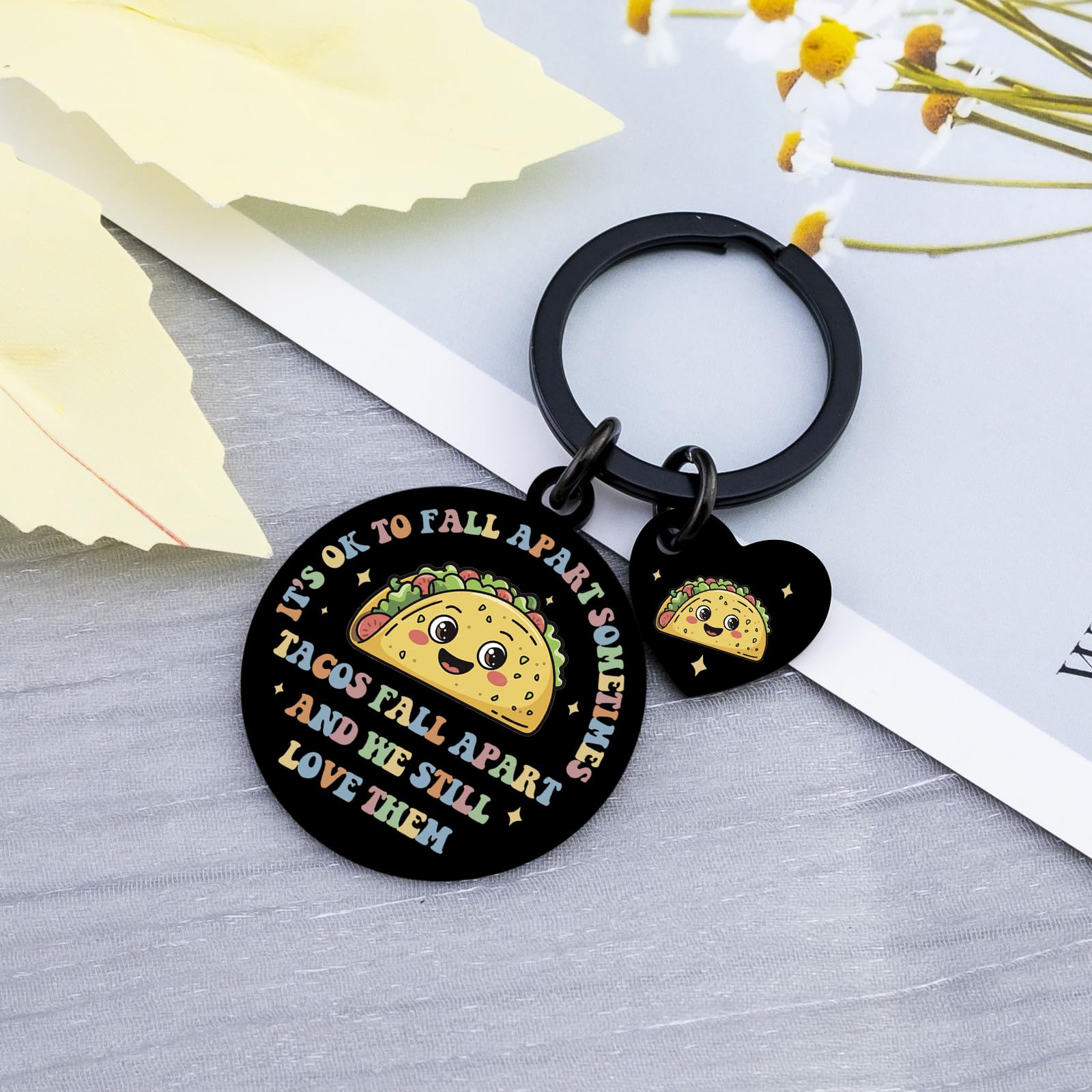 Emotional Support Taco Gift for Tacos Lovers Taco Gifts for Coworkers Friends Family Employee Appreciation Gift Inspirational Mental Health Gifts Emotional Support Stuff Tacos Keychains Accessories