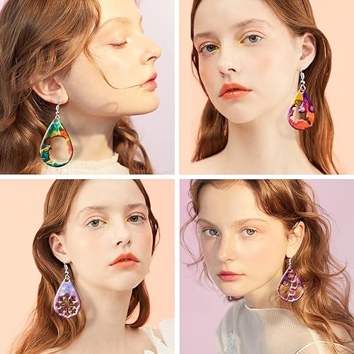 Miniatura 3 de Kit de 105 moldes de resina para aretes, 5 moldes de silicona con temática navideña para joyería de resina, moldes de fundición de epoxi con ganchos