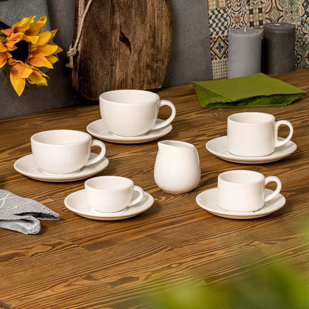 Modermo Prima Espressountertasse Weiß Runde Untertasse aus Porzellan Spülmaschinenfest