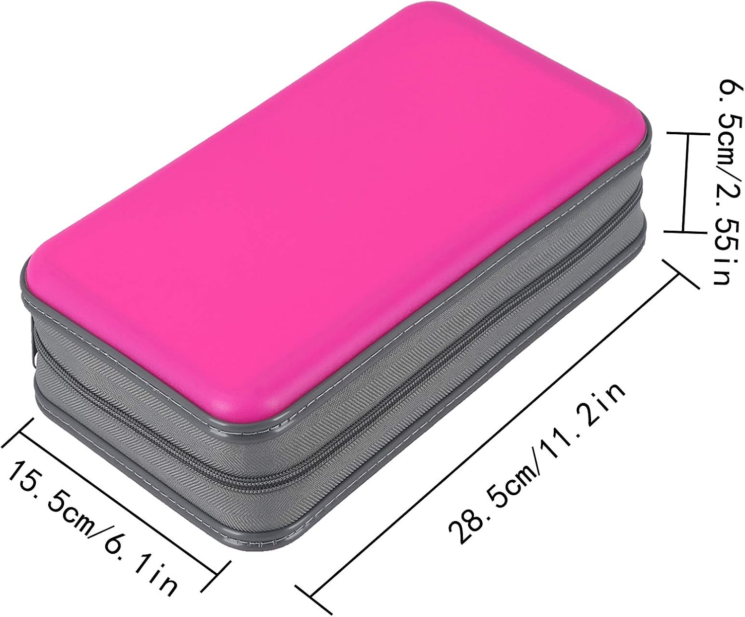UENTIP 96 Capacity CD Case,Portable DVD Hard Plastic Case Holder CD Organizer Wallet Protective DVD Storage (96, Pink)