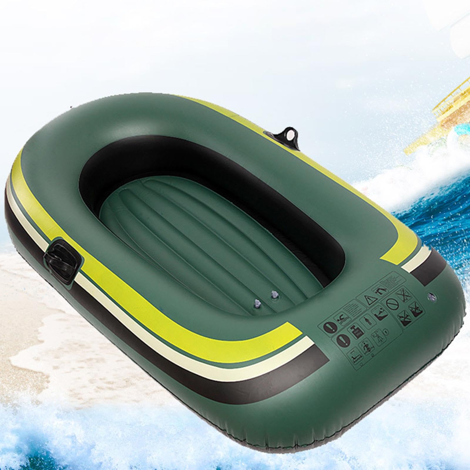 2 Stück Schlauchboot Aufblasbares Kajak Ruderboot Badeinsel Wasserinsel Boot Aus Robustem PVC mit Zwei Paddelsitzen Und Doppelventil für Schnelles auf, 1 Person mit Paddel