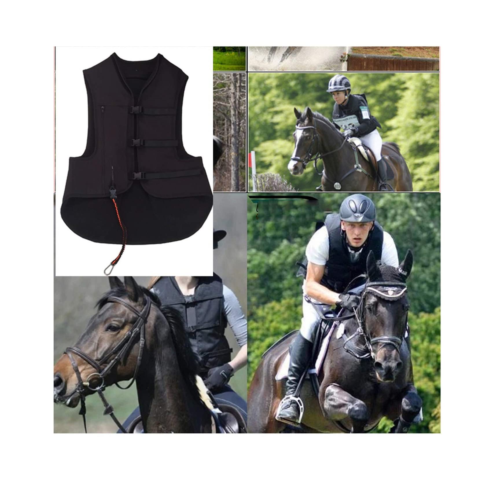Airbag-Weste zum Reiten, aufblasbare Weste für Kinder, 18 kg, extrem niedrige Spannung zum Aktivieren des Airbags, 115 Millisekunden zum Auslösen des Airbags, geeignet (XS)