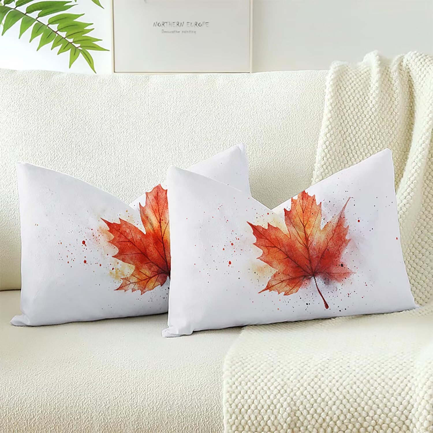 Coussin decoratif canape 60x40cm en velours blanc lavable avec fermeture éclair